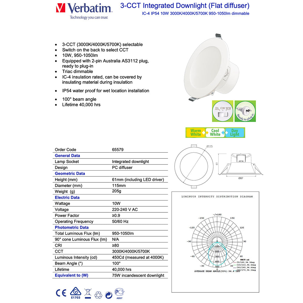 65579-verbatim-integrated-dimmable-tricolour-downlight-10w-3-4-5k