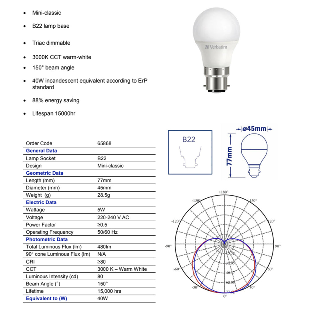 65868-verbatim-b22-warm-white-mini-classic-frosted-dome-dimmable-globe-470lm-5w