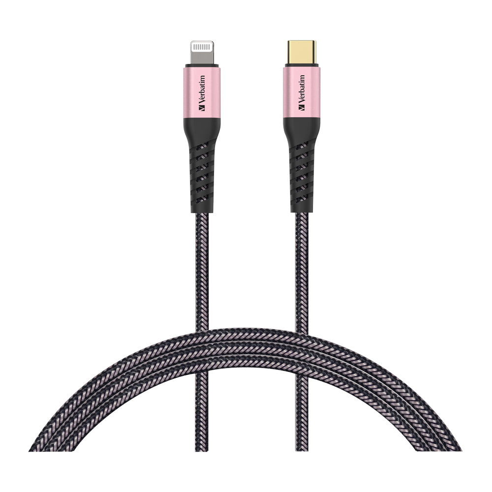 66050-verbatim-type-c-to-lightning-cable-with-kevlar-120cm-rose-gold