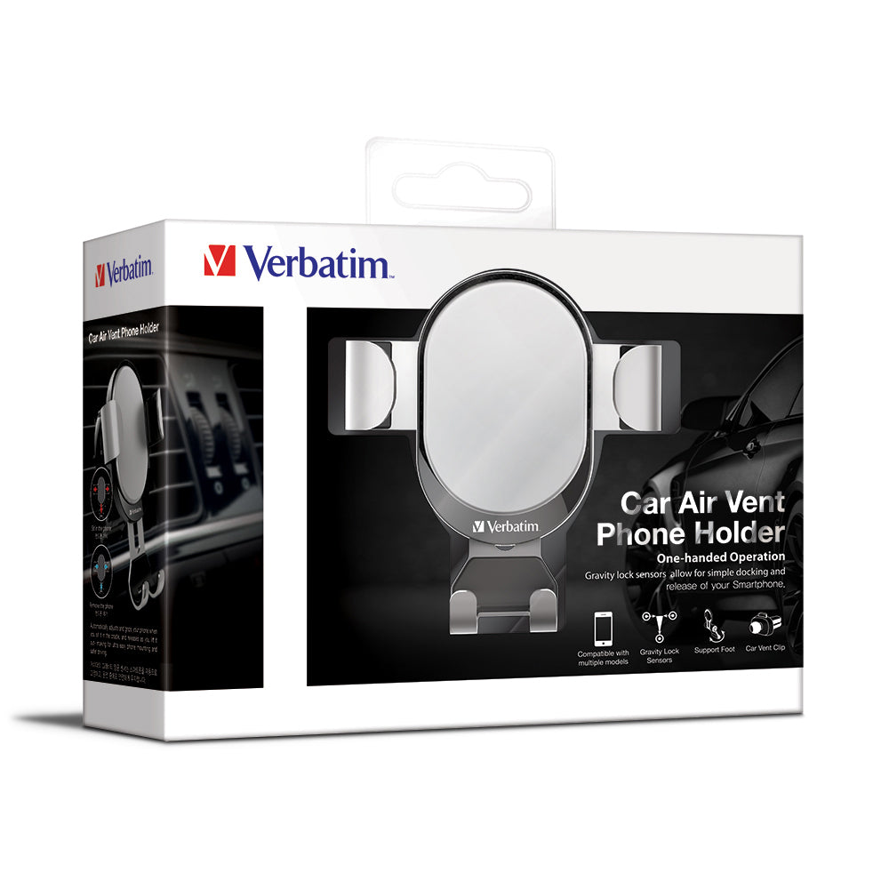 66114-verbatim-car-air-vent-gravity-holder-w-grip-for-mobile-phone-silver