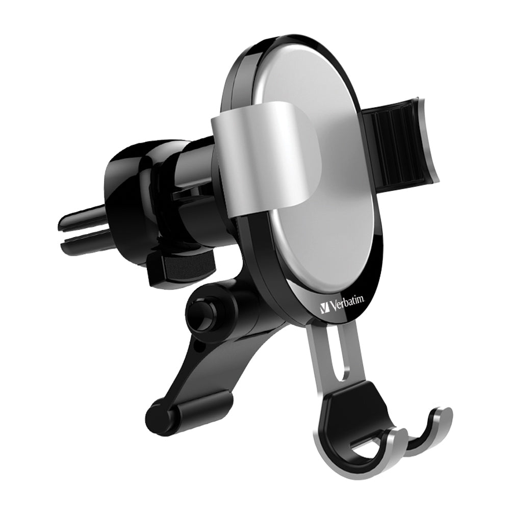 66114-verbatim-car-air-vent-gravity-holder-w-grip-for-mobile-phone-silver