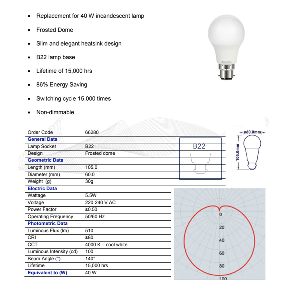 66280-verbatim-b22-bayonet-cool-white-classic-a-light-globe-bulb-5-5w-510lm-4000k