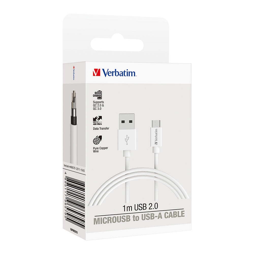 66579-verbatim-charge-sync-micro-usb-charging-cable-1m-white