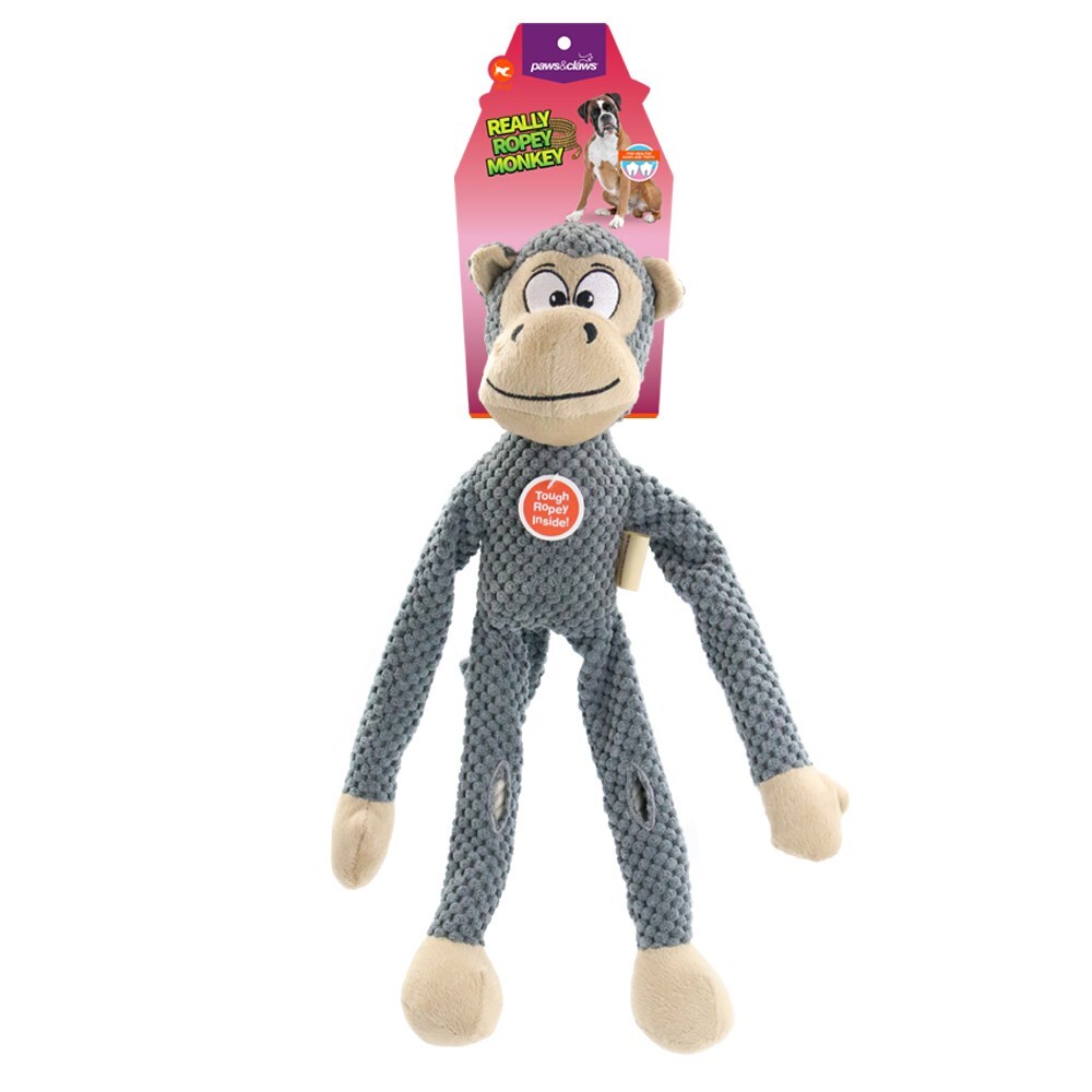 79423-paws-claws-38cm-really-ropey-monkey-dog-toy-grey