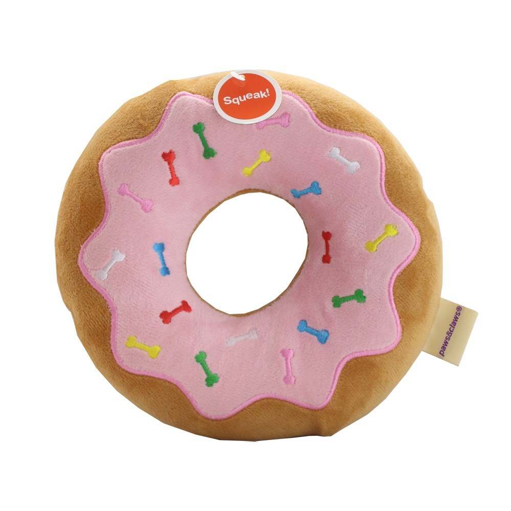79621-paws-claws-fast-food-mega-donut-squeaker-20cm-assorted