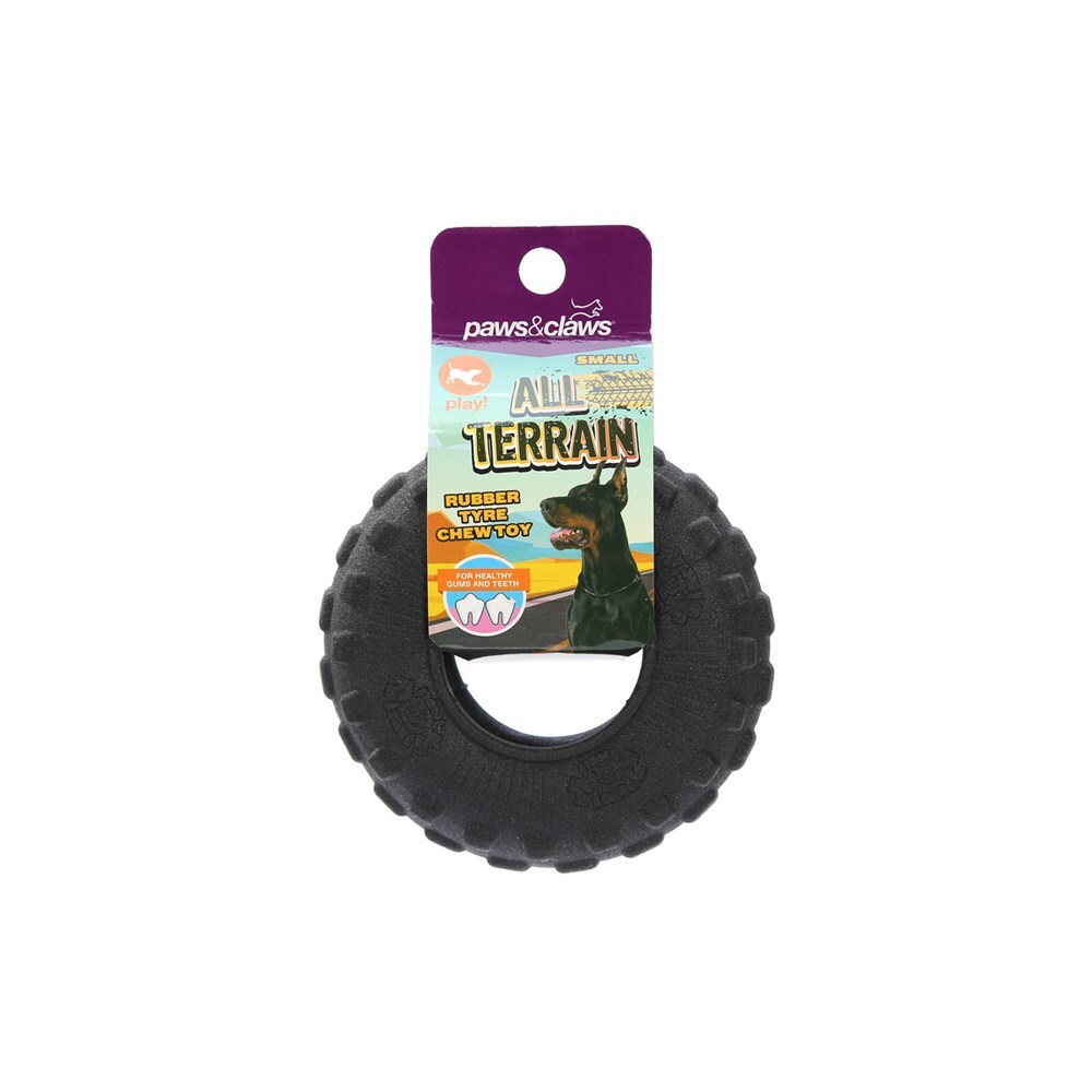 79768-paws-claws-all-terrain-rubber-tyre-small-chew-toy-9x9x3-5cm