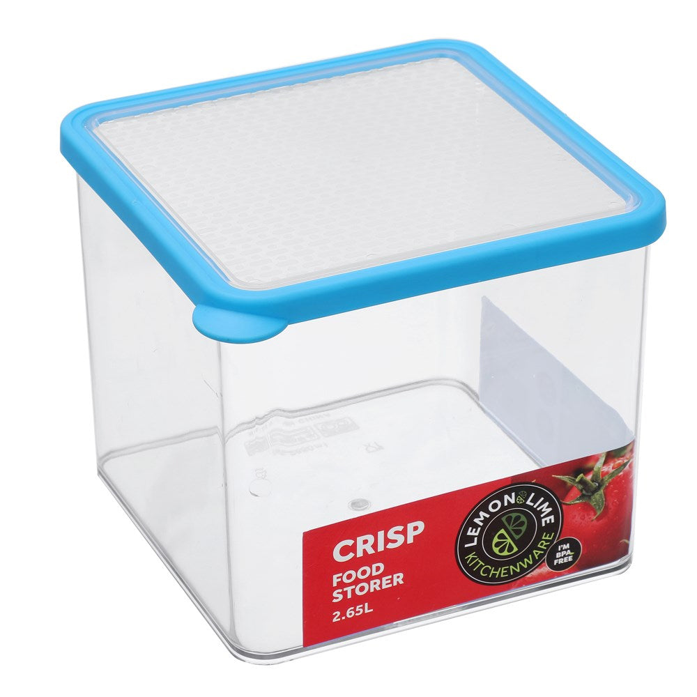 80818-bl-lemon-lime-2-65l-square-crisp-food-storer-blue
