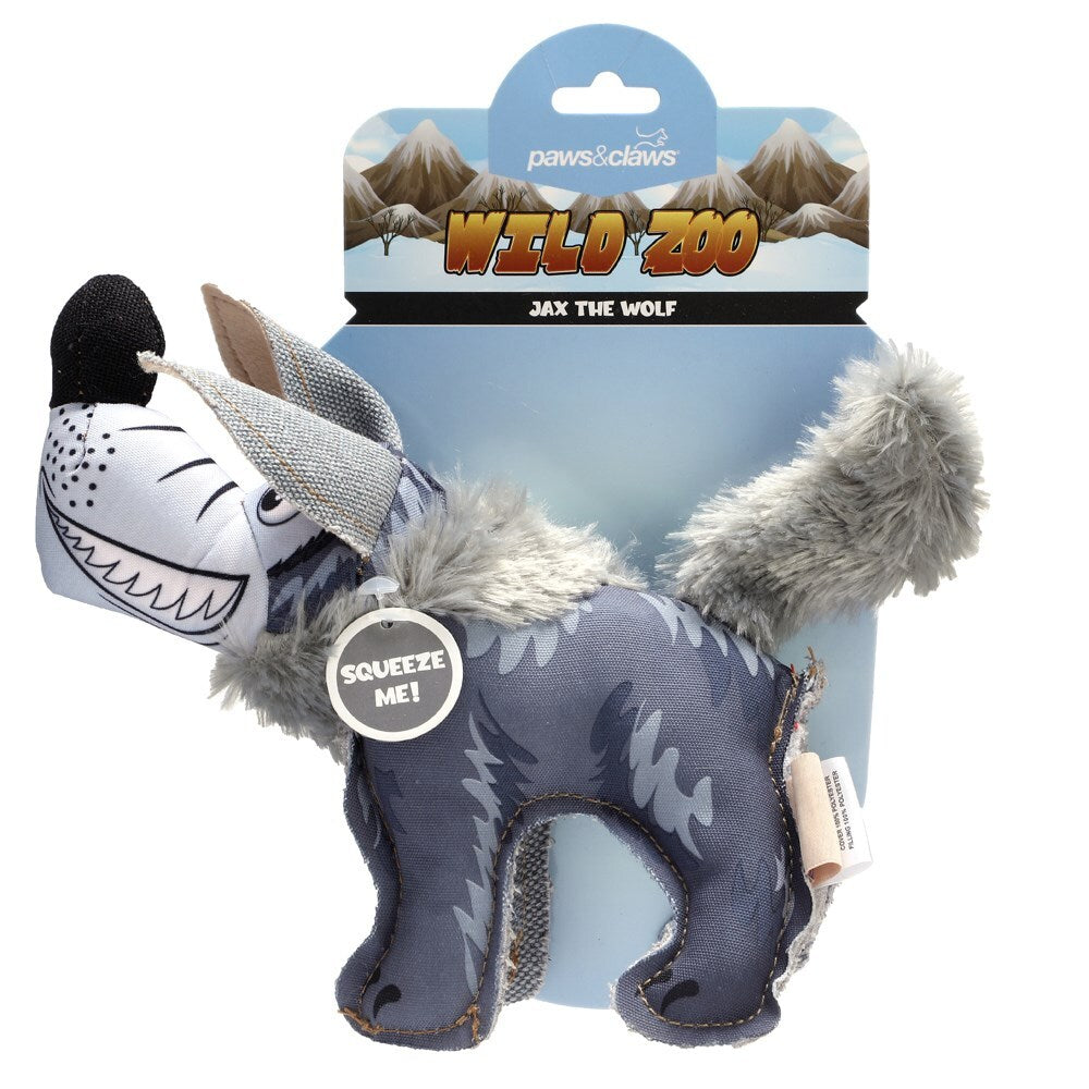 81518-paws-claws-24cm-wild-zoo-animalz-oxford-dog-pet-toy-assorted