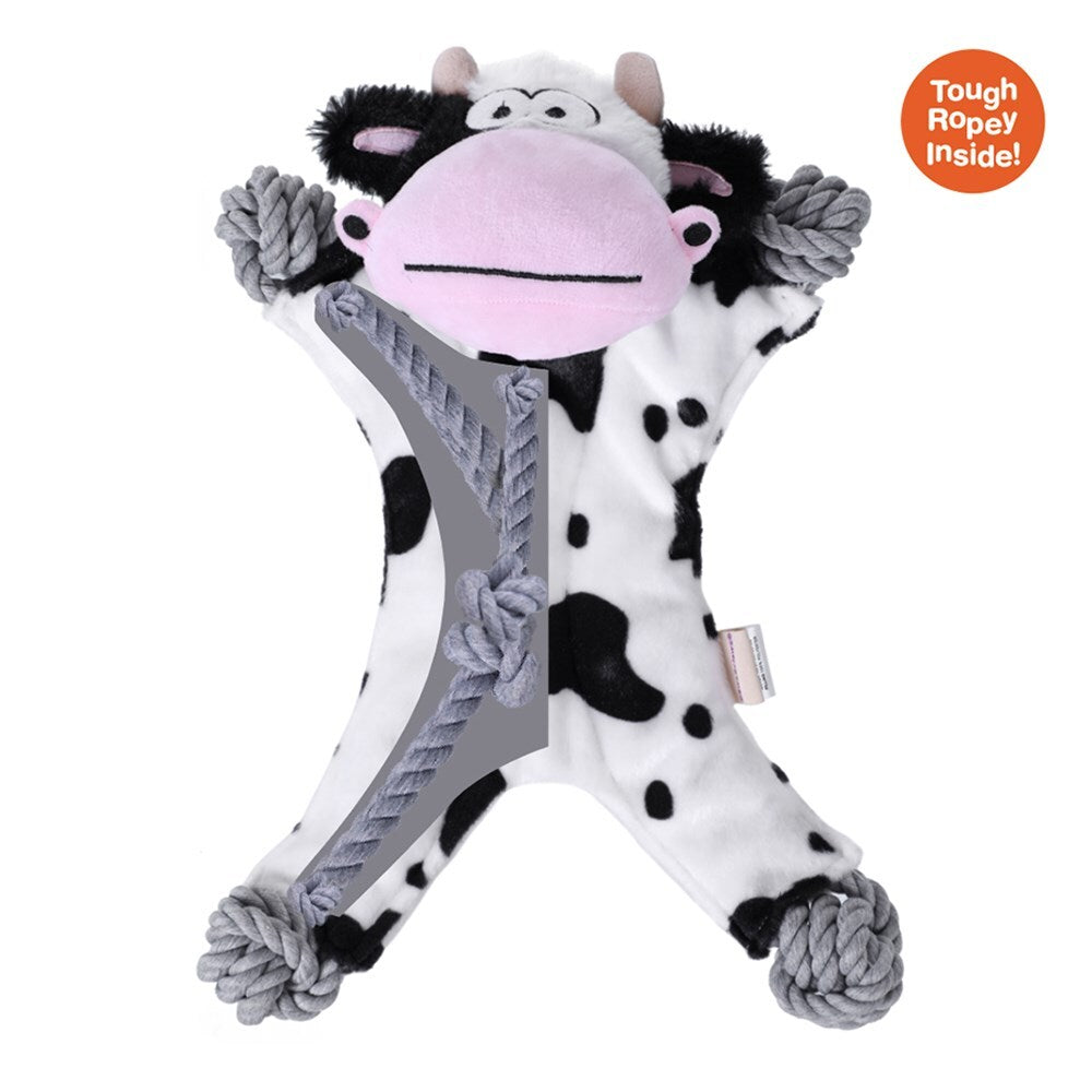 84335-paws-claws-40cm-pet-dog-toy-animal-kingdom-plush-rope-cow