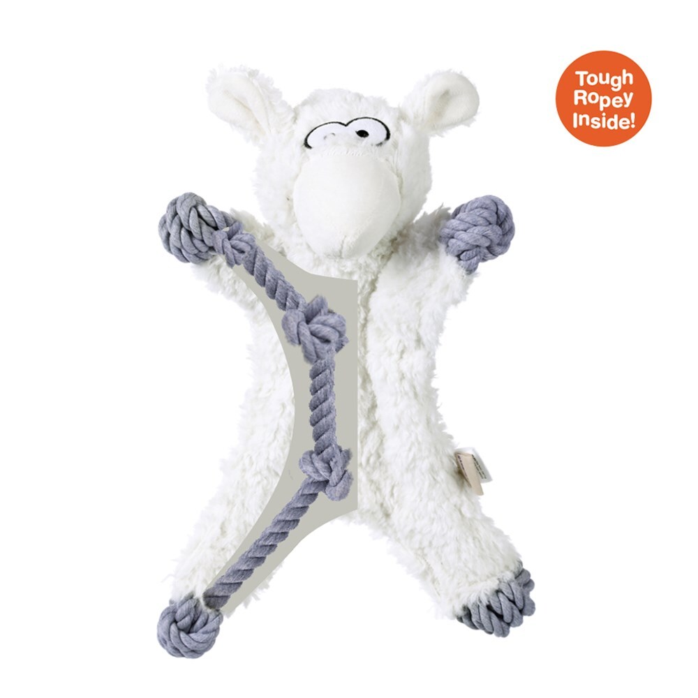 84342-paws-claws-40cm-pet-dog-toy-animal-kingdom-plush-rope-sheep