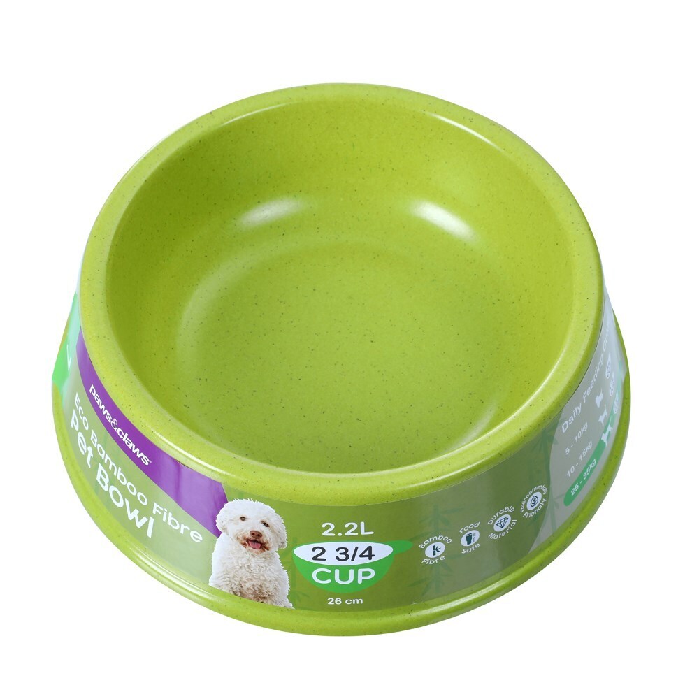 85127-paws-claws-bamboo-fibre-pet-bowl-26cm-assorted