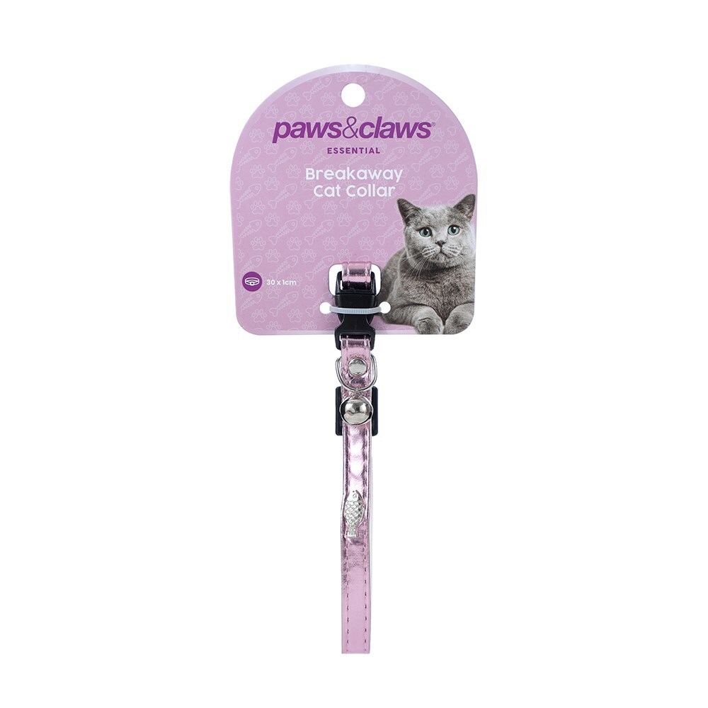 85158-paws-claws-breakaway-cat-collar-metallic-30cm-assorted