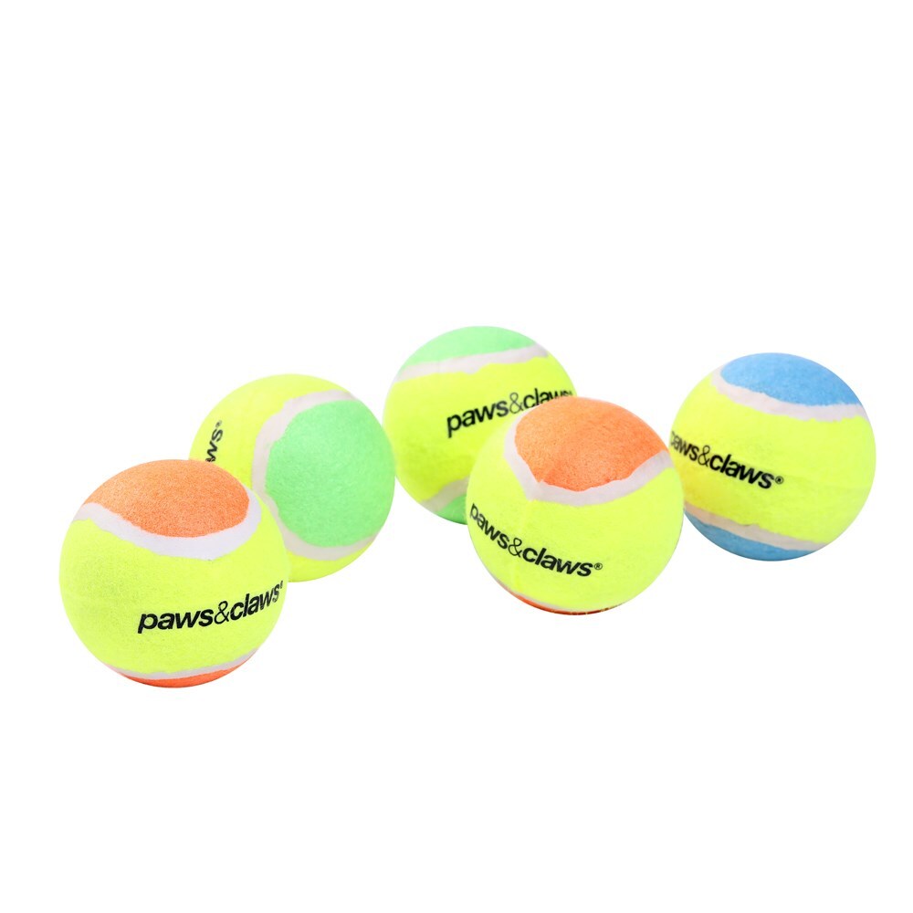 85523-5pk-paws-claws-tennis-balls-56cm-2-tone-assorted