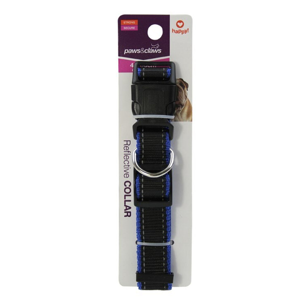 85707-paws-claws-2-5x40x60cm-premium-reflective-edge-adjustable-dog-pet-collar-assorted
