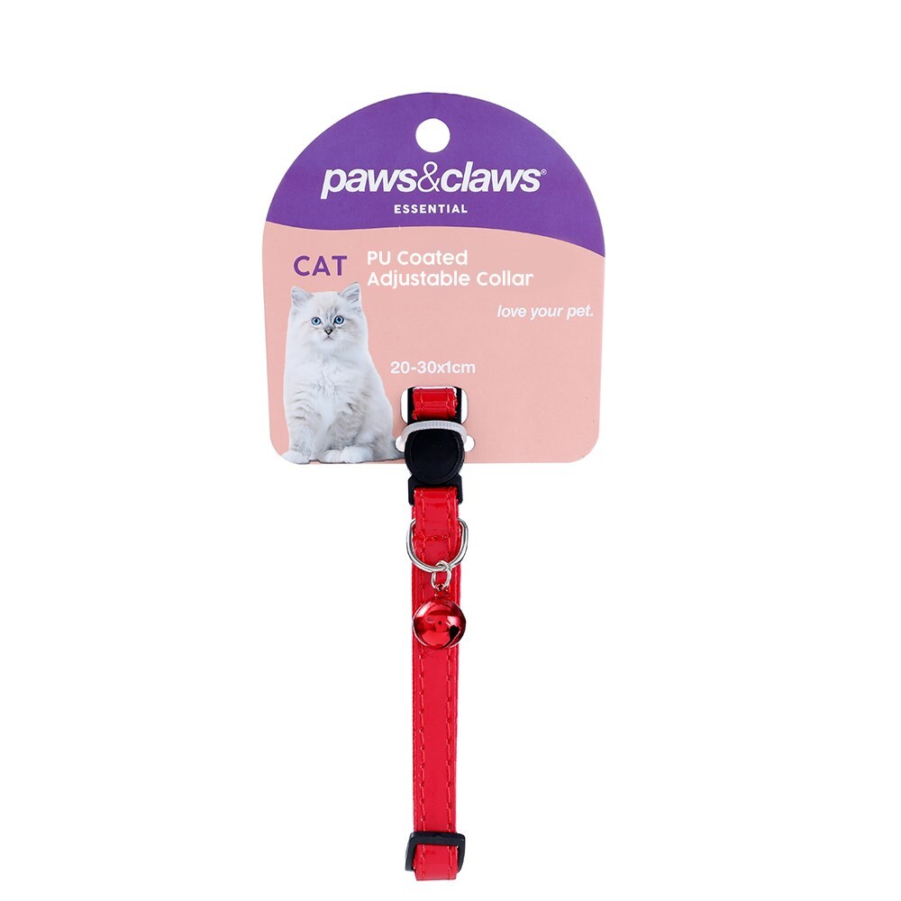 Paws & Claws Breakaway Pet/Cat 20-30x1cm Collar w/ Bell - Assorted