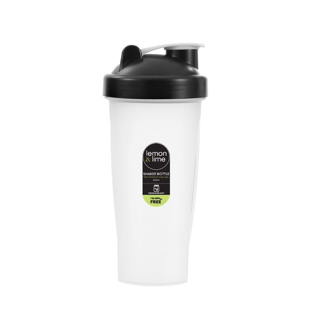 Lemon & Lime Shaker Bottle with Stainless Steel Ball 600ml Assorted