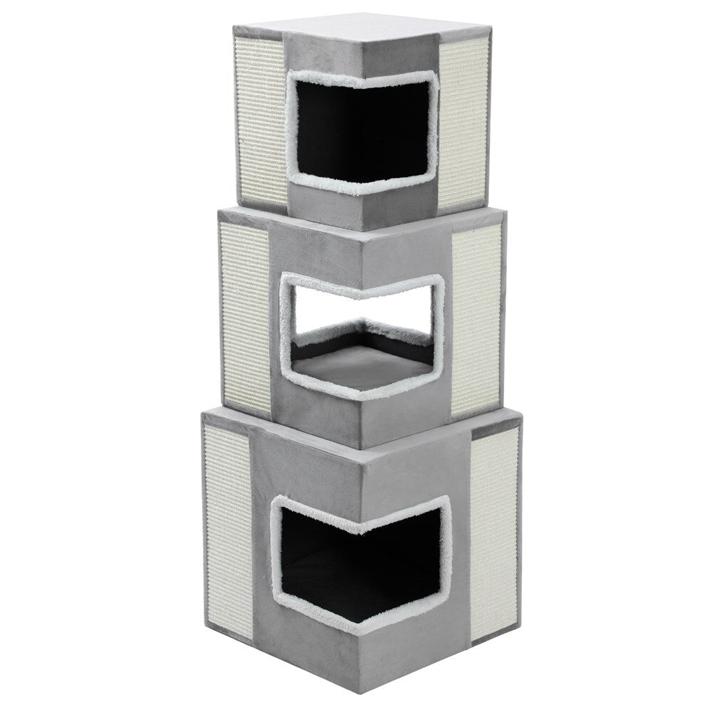 Paws & Claws Catsby Essendon Tower 45X45X120cm Silver Grey