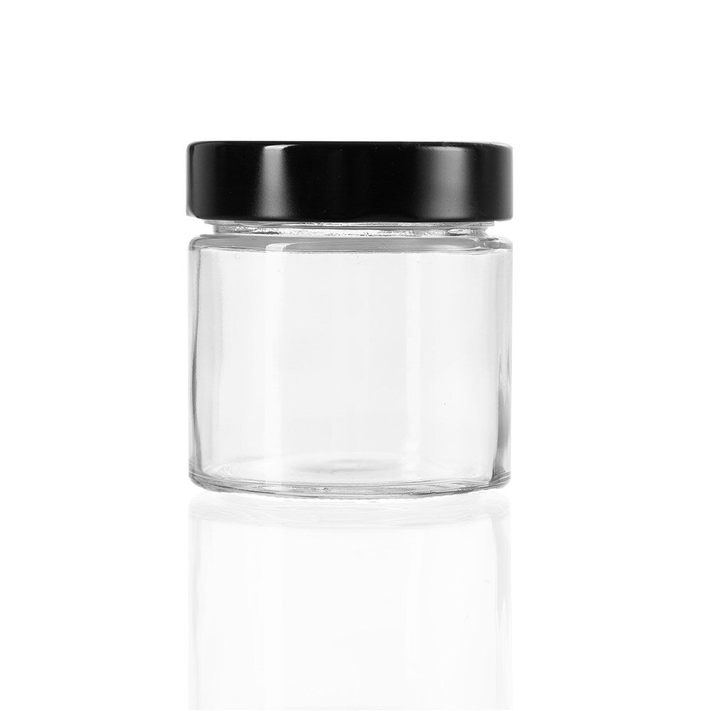 Lemon & Lime Soho 240ml Glass Preserve Jar w/ Black Lid - Clear