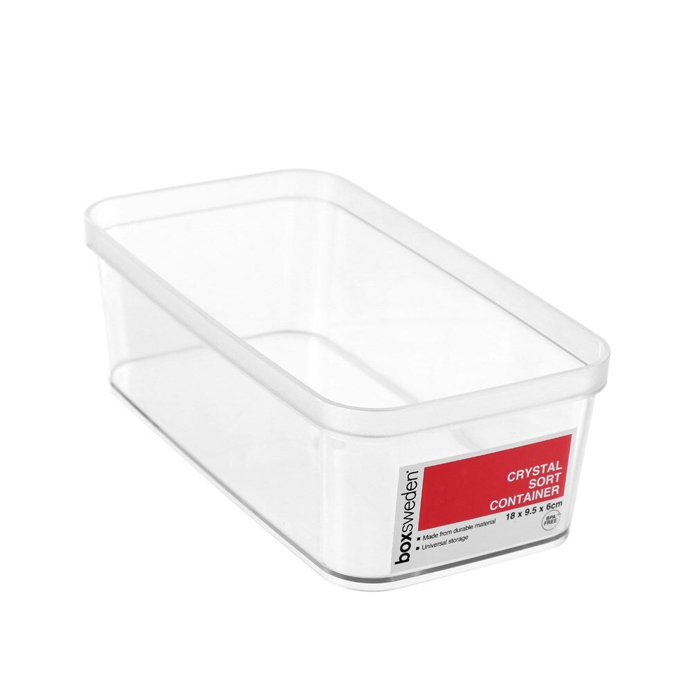 Boxsweden Crystal Sort Container 18X9.5X6cm Assorted