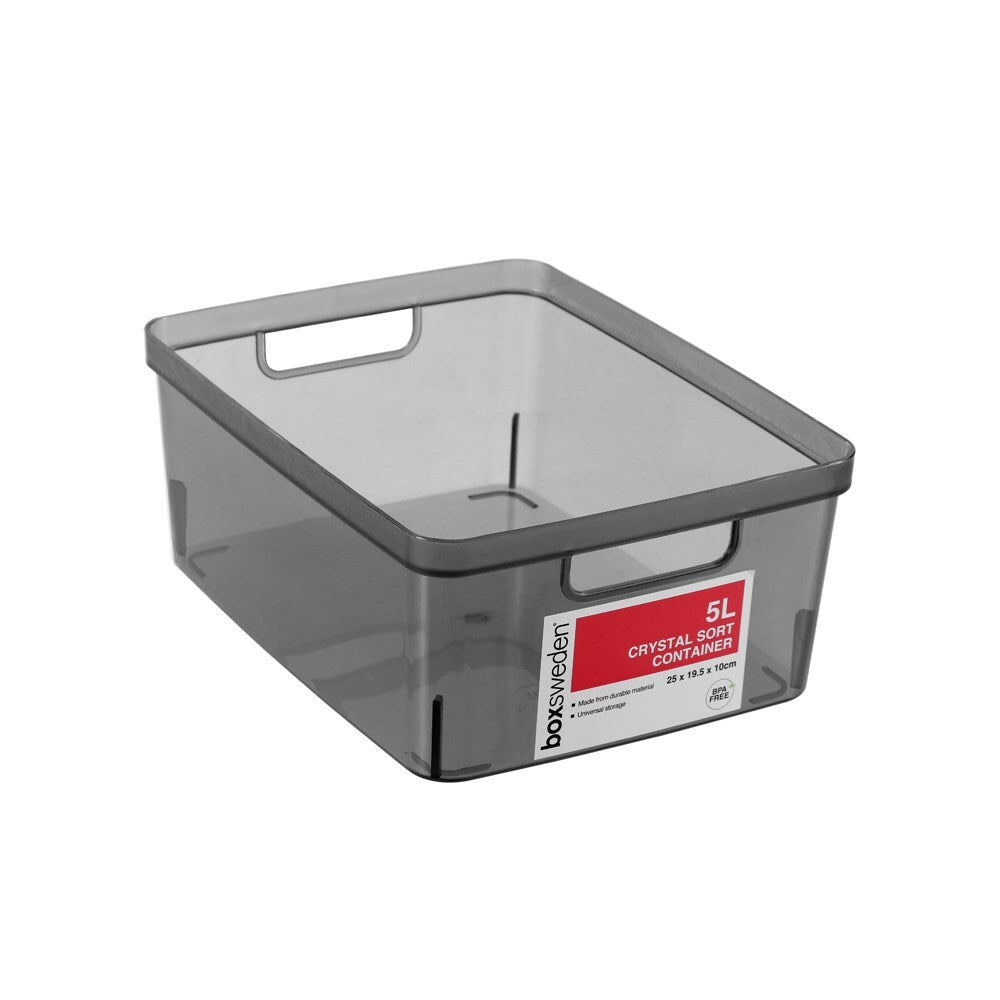 Boxsweden Crystal Sort Container 5L Assorted 25X19.5X10cm