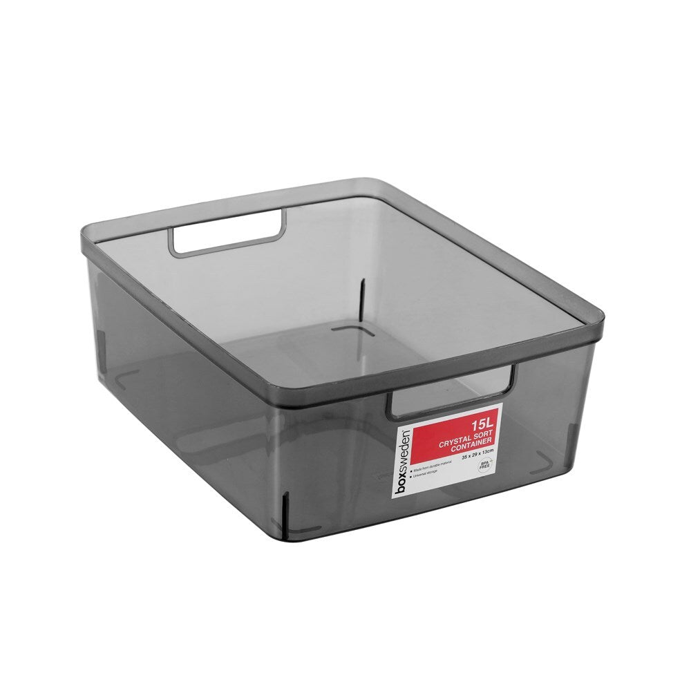 Boxsweden Crystal Sort Container 15L Assorted 35X29X13cm