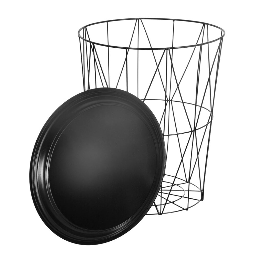 Boxsweden Toska Metal Wire Storage Table Metal Top 39x46cm - Black