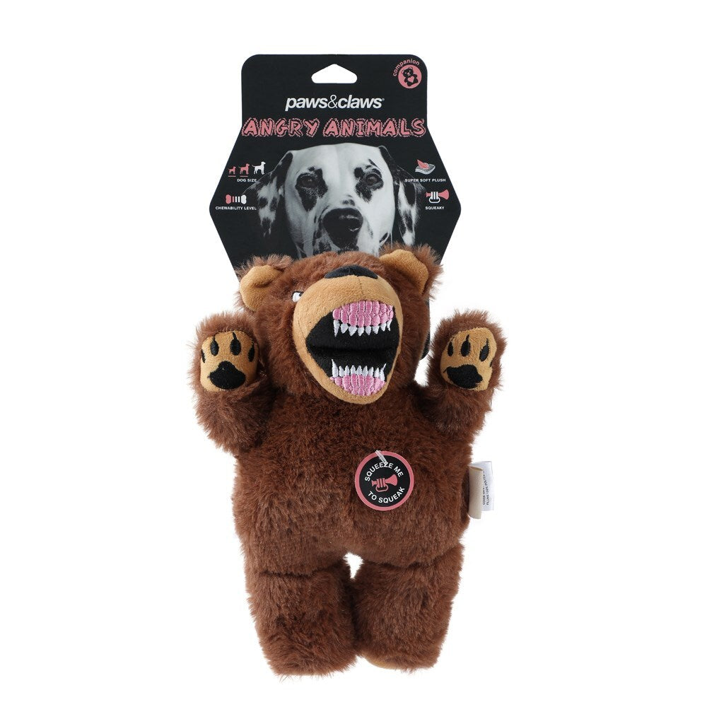 Paws & Claws Angry Animals Plush Bear 35X20cm
