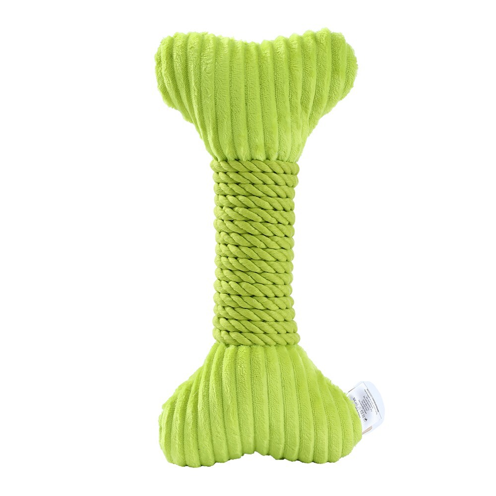 Paws & Claws 30x14cm Roped-Up Plush Bone Dog Toy - Green