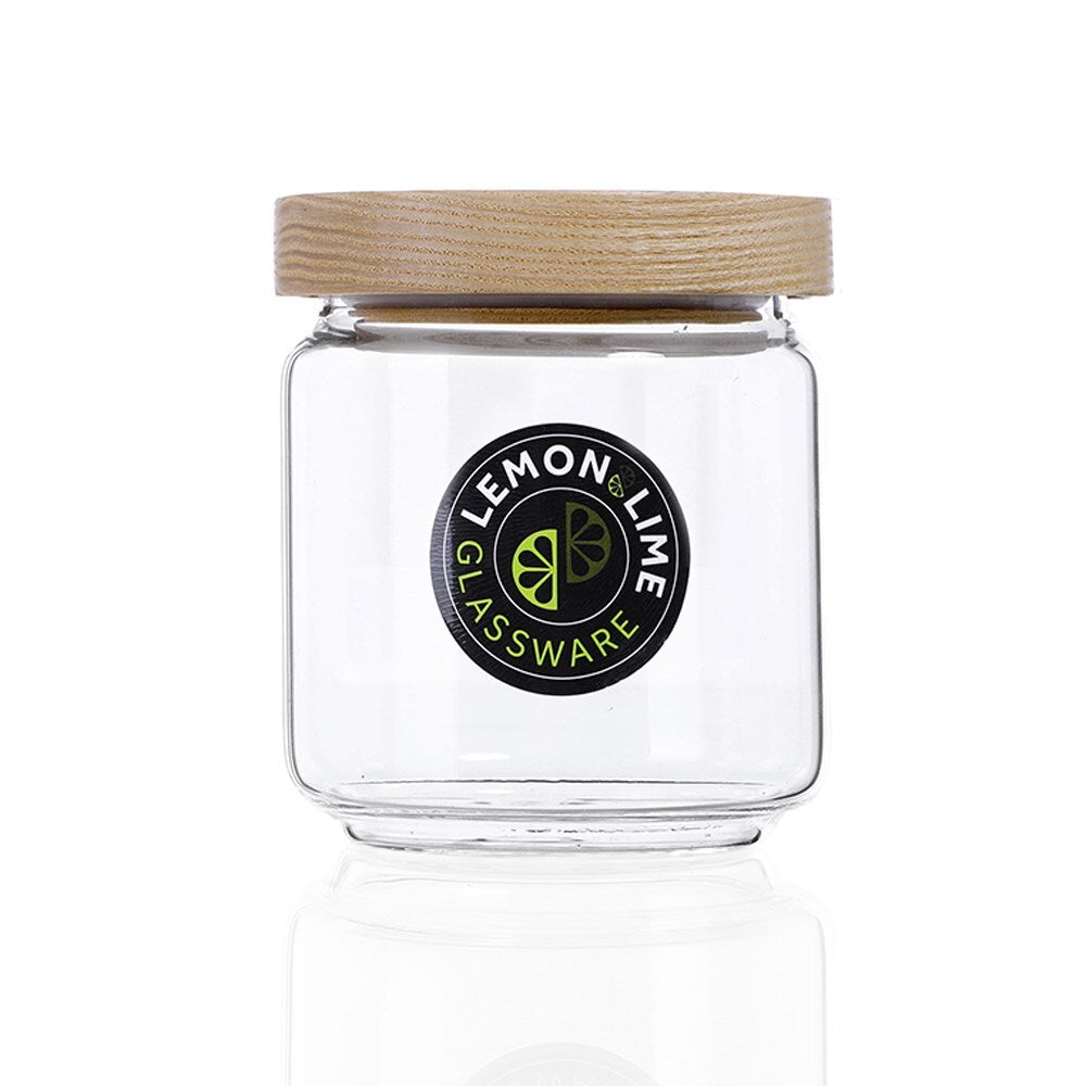 Lemon & Lime Woodend Beach Glass Canister 500Ml