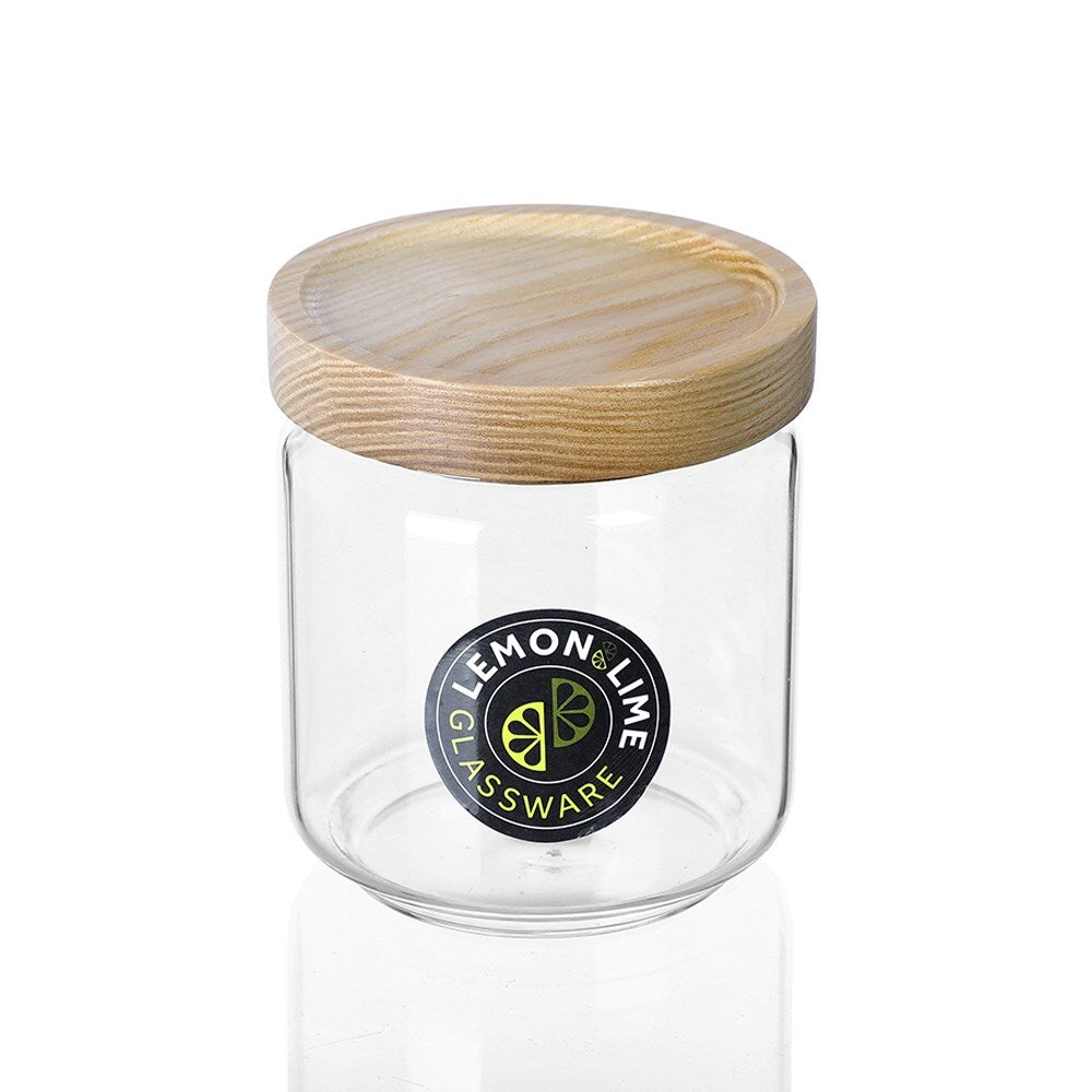 Lemon & Lime Woodend Beach Glass Canister 500Ml