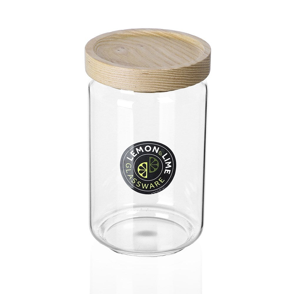 Lemon & Lime Woodend Beach Glass Canister 750Ml