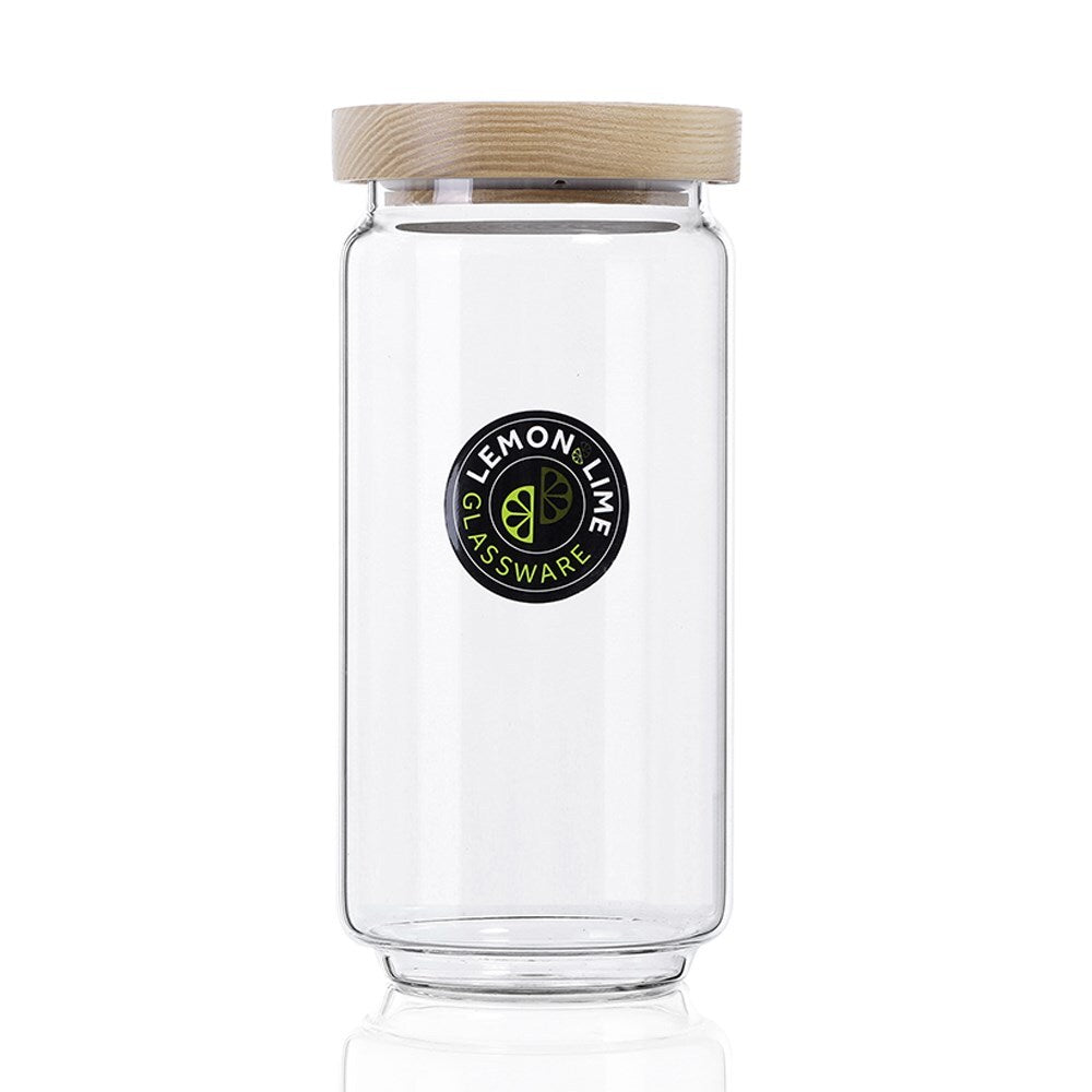 Lemon & Lime Woodend Beach Glass Canister 1L