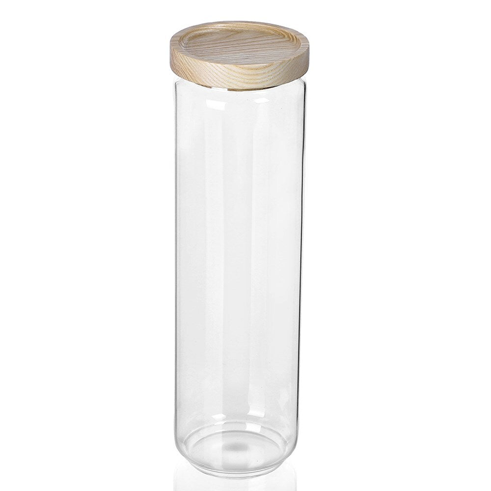 Lemon And Lime Woodend Beach Glass Canister 1.65L
