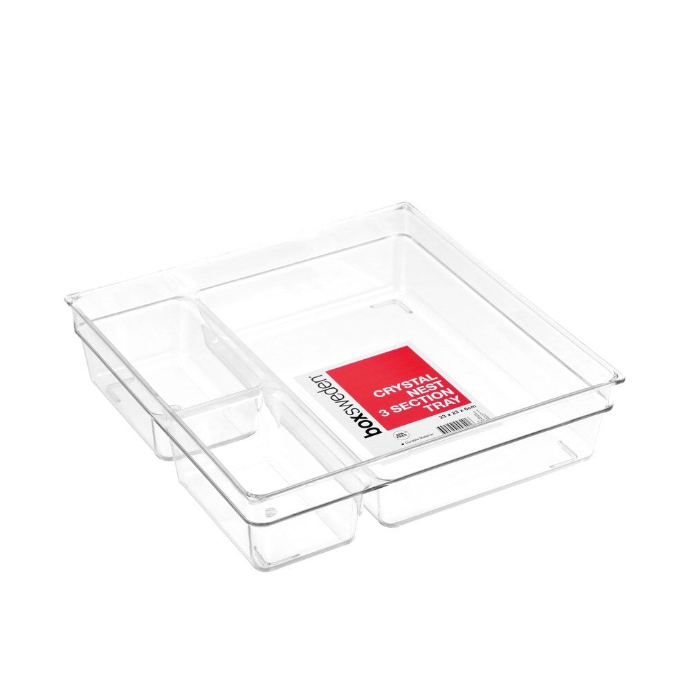 Boxsweden Crystal Nest 3 Section Tray 23X23X6cm