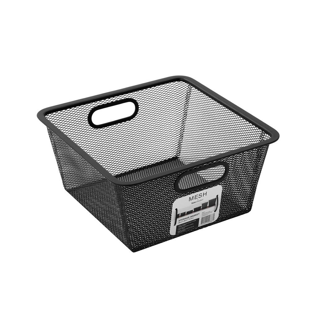Boxsweden Mesh Storage Basket 28X28X13.5cm Black