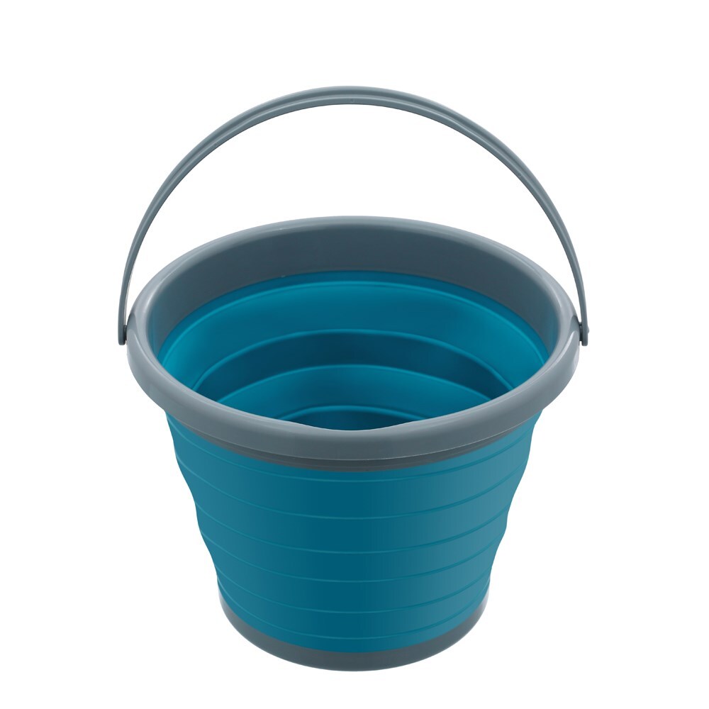 Boxsweden FOLDAWAY ROUND BUCKET W/HANDLE 10L 32X32X24.5CM BLUE