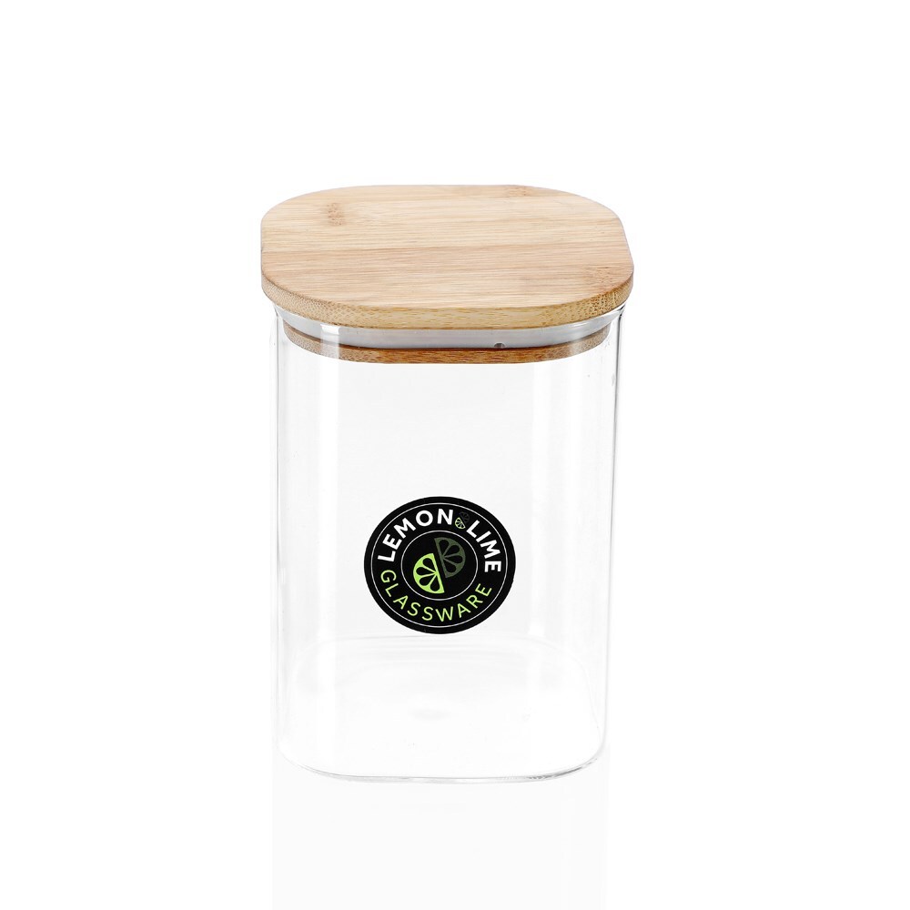 Lemon & Lime Camden Square Glass Jar Bamboo Lid 1.1L