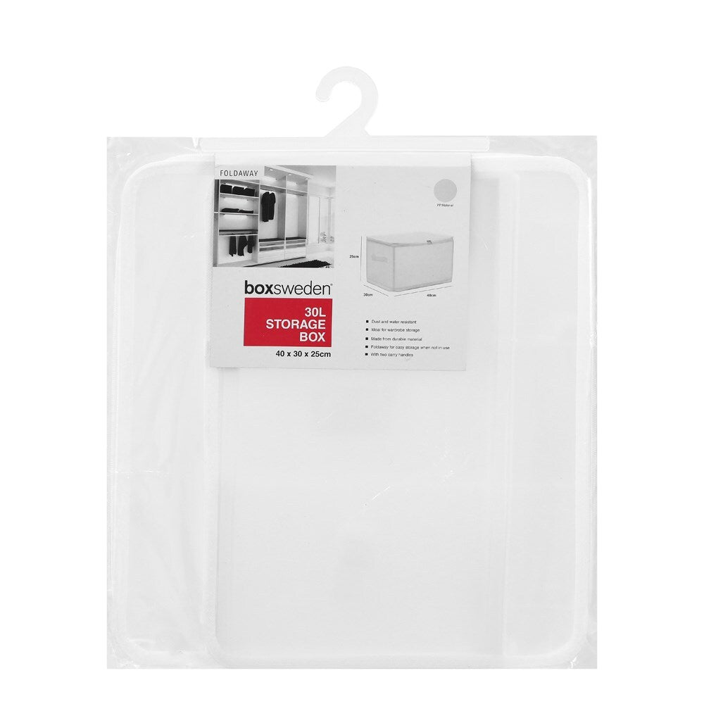 Boxsweden Foldaway Storage Box 30L 40X30X25cm White
