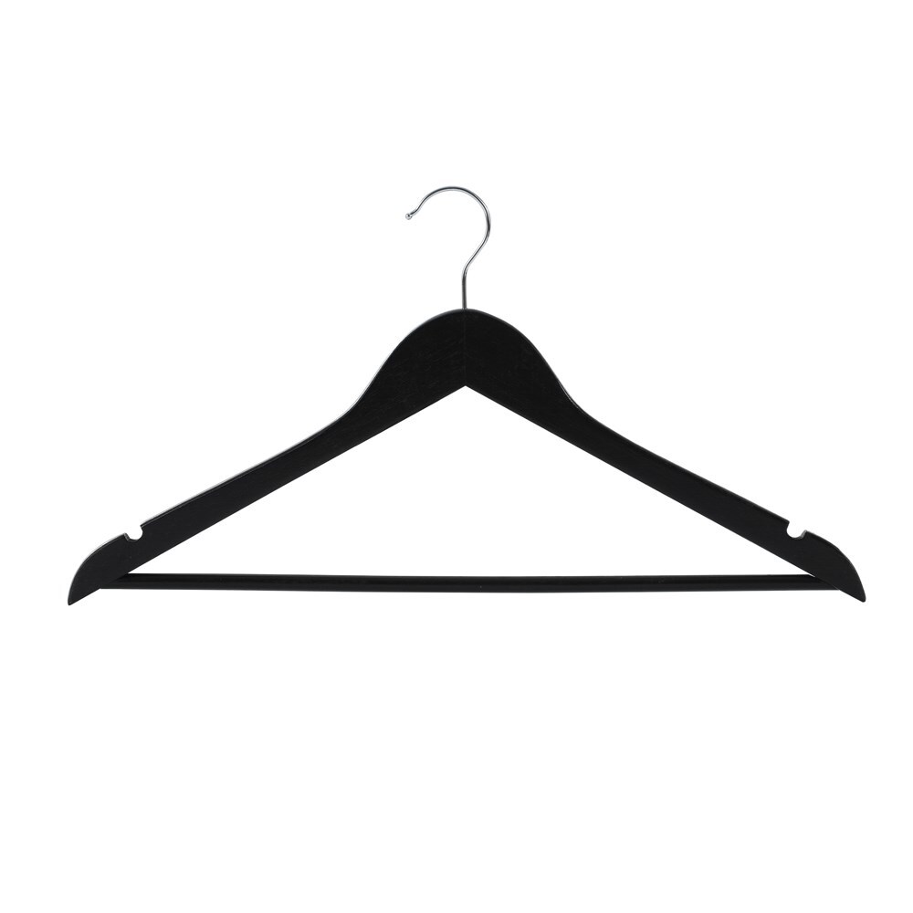 3pc Wooden Hanger 44.5cm Black