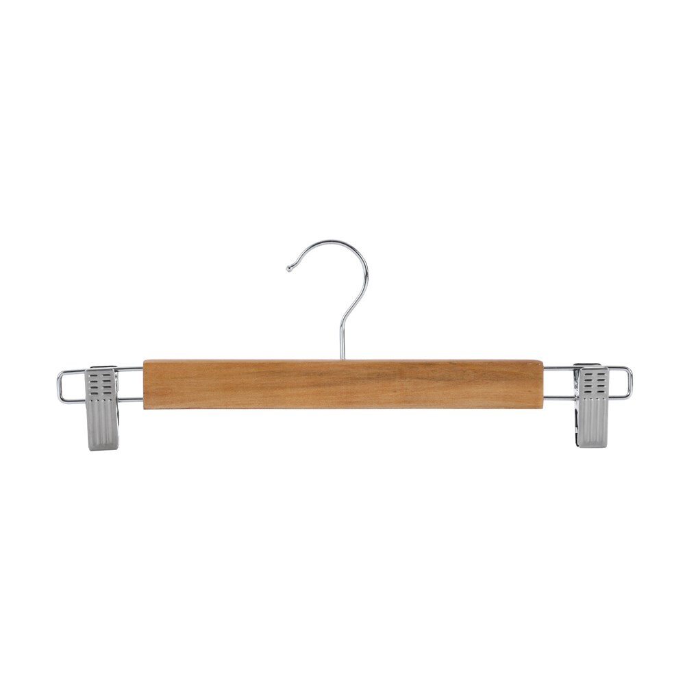 3pc Wooden Trouser Hanger 33cm w/ Clips
