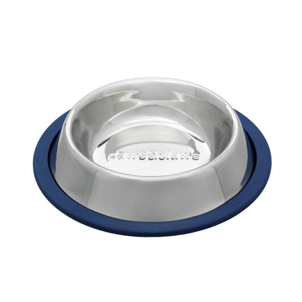 Paws & Claws Stainless Steel Pet Bowl Blue Anti-Skid 180Ml