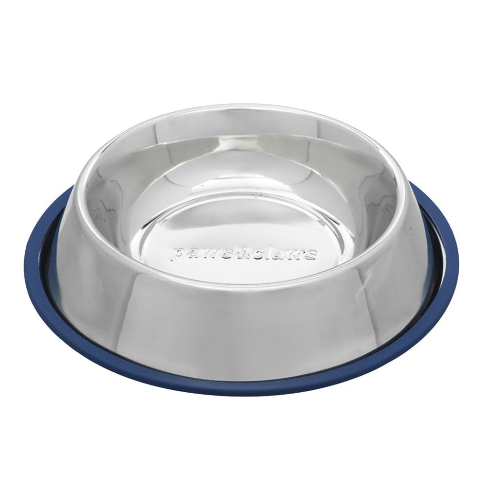 Paws & Claws Stainless Steel 700ml Anti-Skid Pet Bowl Blue