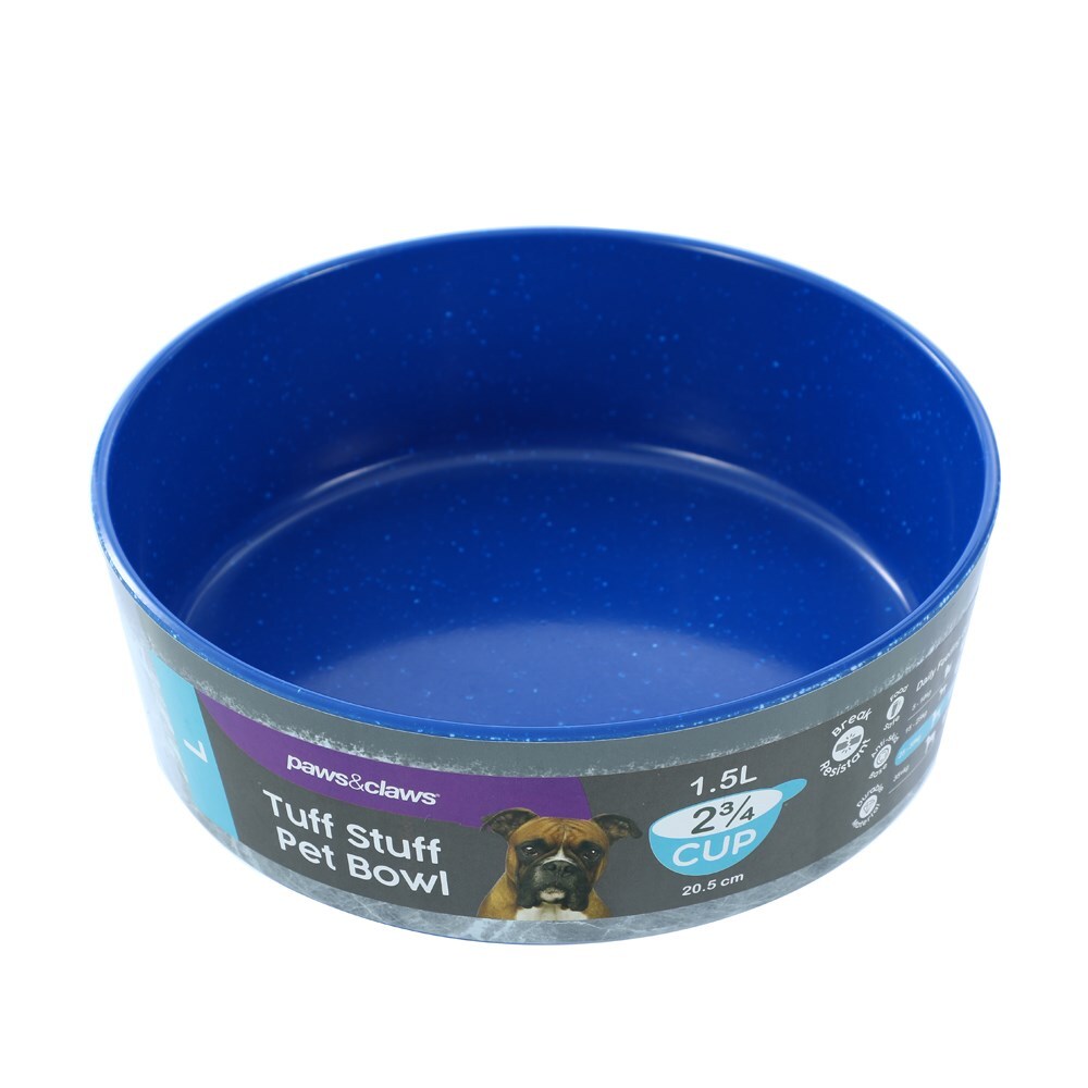 Paws & Claws Tuff Stuff Pet Bowl Blue Lge 1.5L 20.5X6.5cm