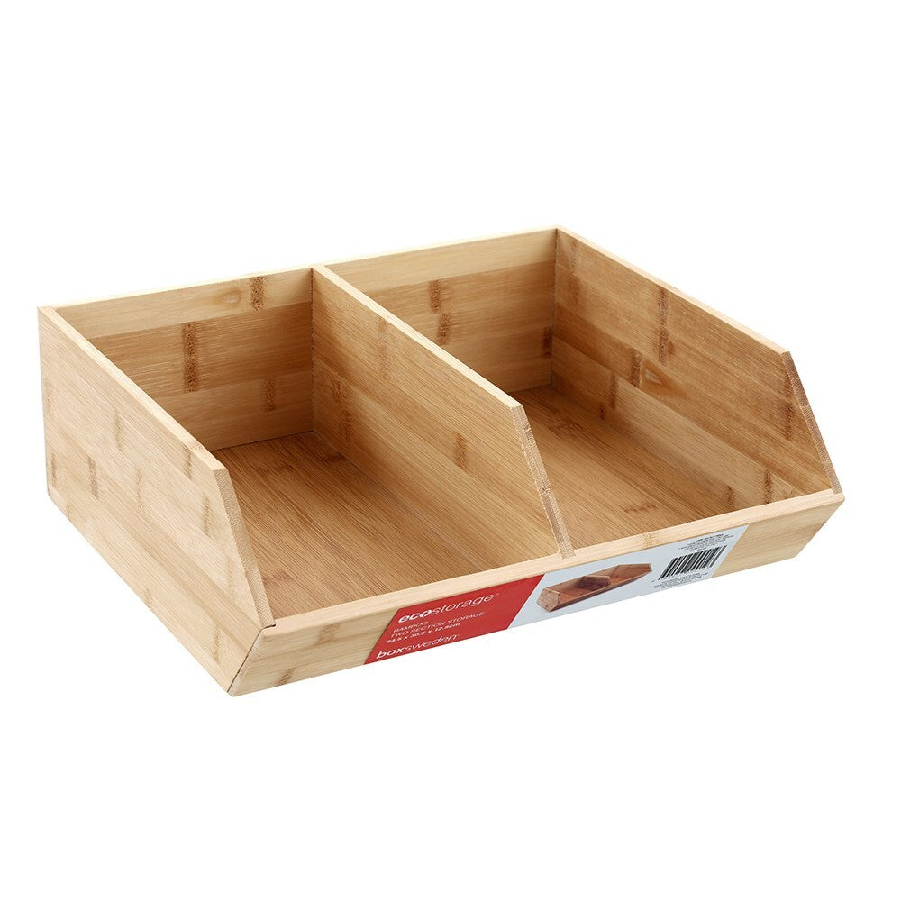 Boxsweden 2-Section 34.5cm Bamboo Storage Cube