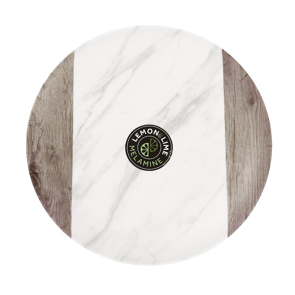 Lemon & Lime Matte Melamine 20cm Side Plate Endwood Marble