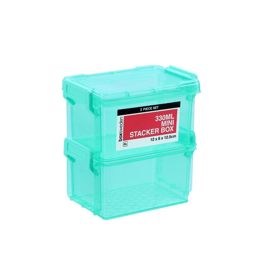 2PK Boxsweden Mini Stacker Box 330Ml Teal