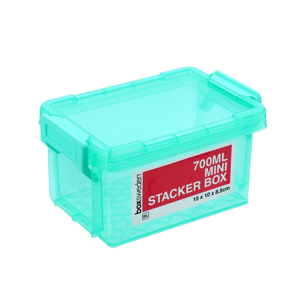Boxsweden Mini Stacker Box 700Ml 15X10X8.5cm Teal