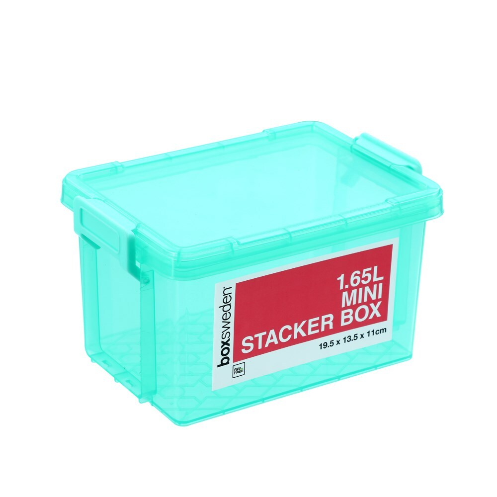 Boxsweden Mini Stacker Box 1.65L 19.5X13.5X11cm Teal