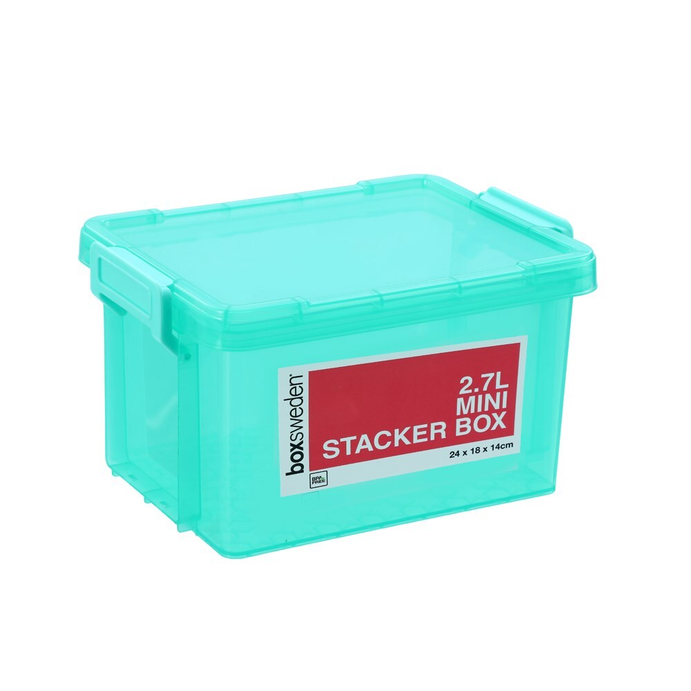 Boxsweden Mini Stacker Box 2.7L 24X18X14cm Teal