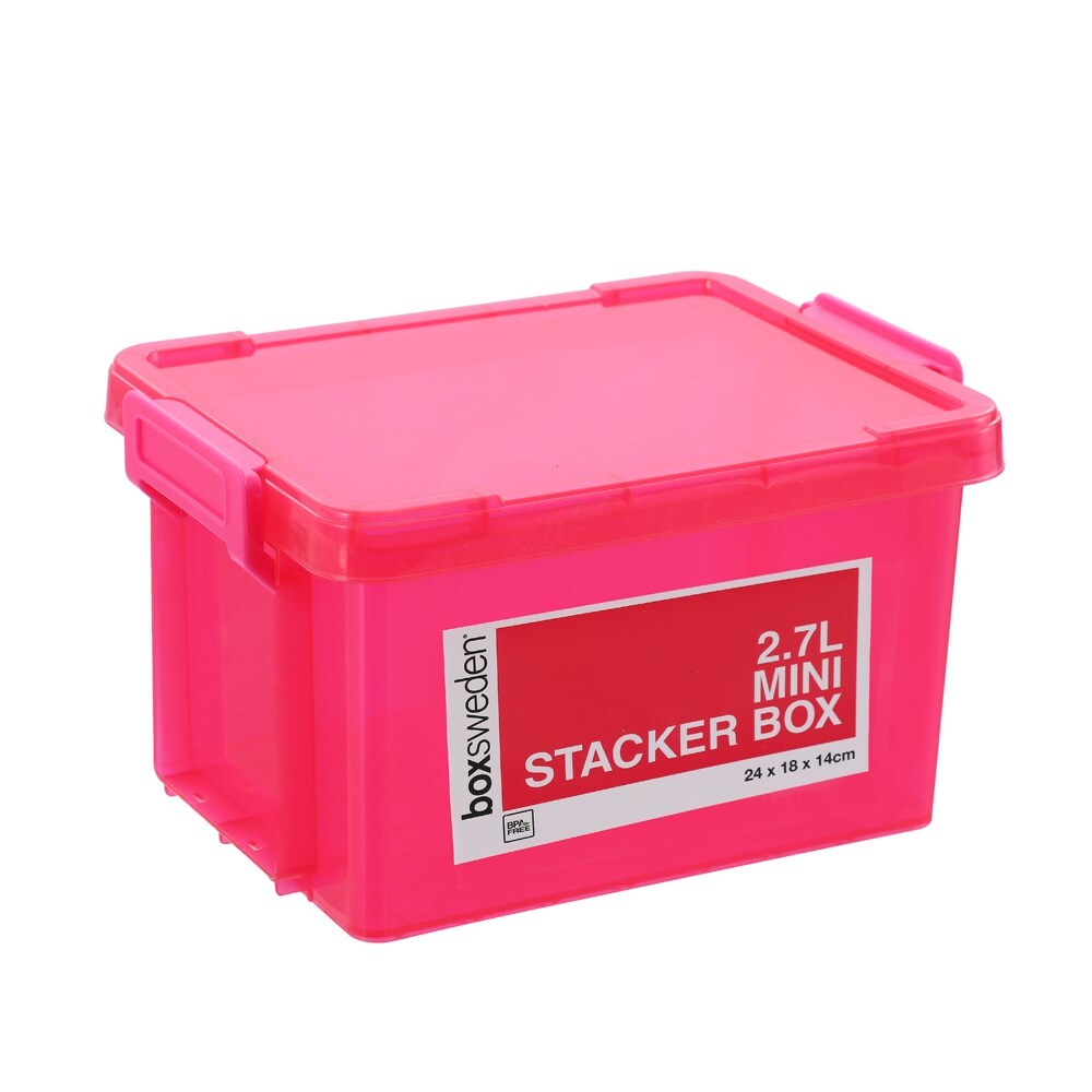 Boxsweden Mini Stacker Box 2.7L 24X18X14cm Pink